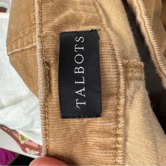 Talbots Tan Corduroy Straight Leg Pants Womens 6 Preppy Fall Academia High Rise - Picture 6 of 8